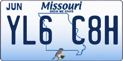 MO license plate YL6C8H