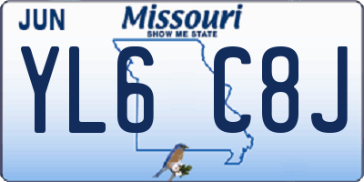 MO license plate YL6C8J