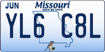MO license plate YL6C8L