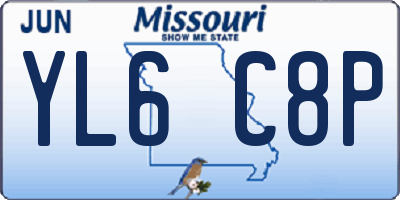 MO license plate YL6C8P