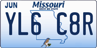 MO license plate YL6C8R