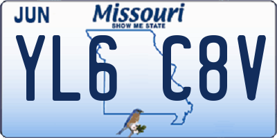 MO license plate YL6C8V