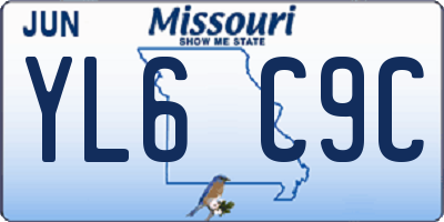MO license plate YL6C9C