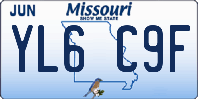 MO license plate YL6C9F