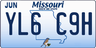 MO license plate YL6C9H