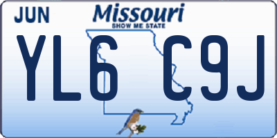 MO license plate YL6C9J