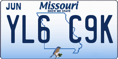 MO license plate YL6C9K