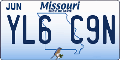 MO license plate YL6C9N