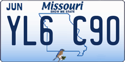 MO license plate YL6C9O
