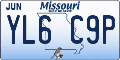 MO license plate YL6C9P