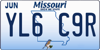 MO license plate YL6C9R