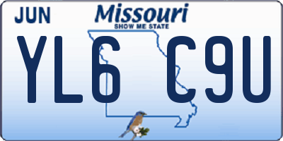 MO license plate YL6C9U