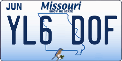 MO license plate YL6D0F