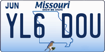 MO license plate YL6D0U