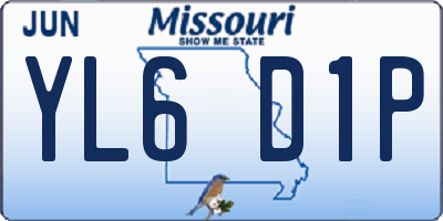 MO license plate YL6D1P