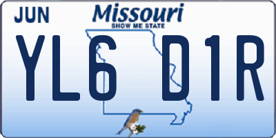 MO license plate YL6D1R