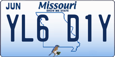 MO license plate YL6D1Y