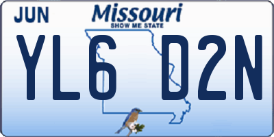 MO license plate YL6D2N