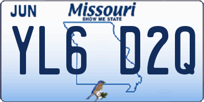 MO license plate YL6D2Q