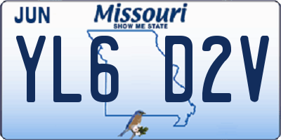 MO license plate YL6D2V