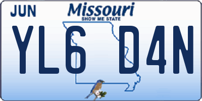 MO license plate YL6D4N