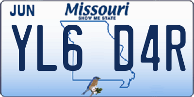 MO license plate YL6D4R