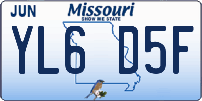 MO license plate YL6D5F