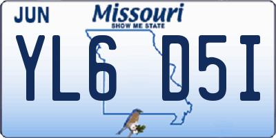 MO license plate YL6D5I