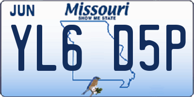 MO license plate YL6D5P