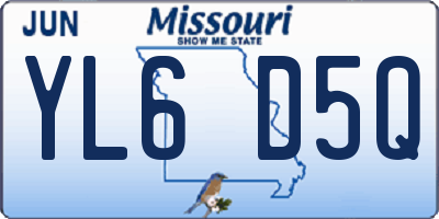MO license plate YL6D5Q