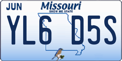 MO license plate YL6D5S