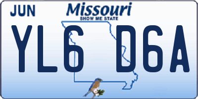 MO license plate YL6D6A