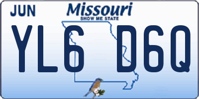 MO license plate YL6D6Q
