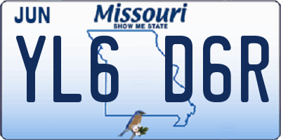 MO license plate YL6D6R