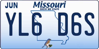 MO license plate YL6D6S