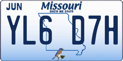 MO license plate YL6D7H
