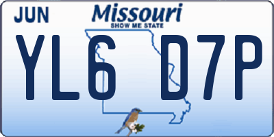 MO license plate YL6D7P