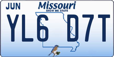 MO license plate YL6D7T