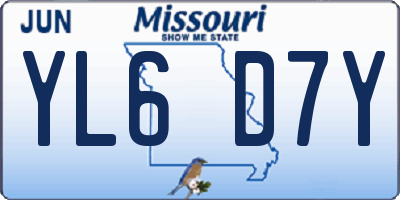 MO license plate YL6D7Y