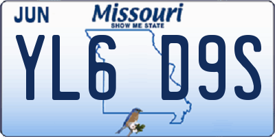 MO license plate YL6D9S