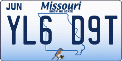 MO license plate YL6D9T