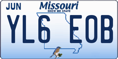 MO license plate YL6E0B