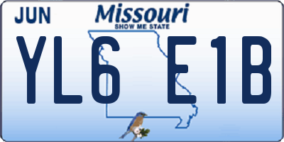 MO license plate YL6E1B