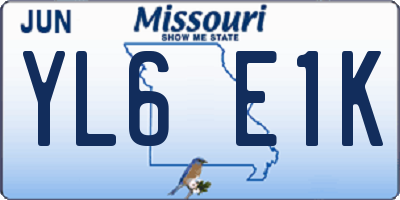 MO license plate YL6E1K