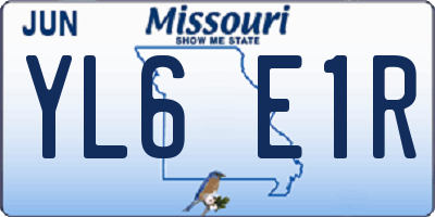 MO license plate YL6E1R