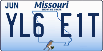 MO license plate YL6E1T