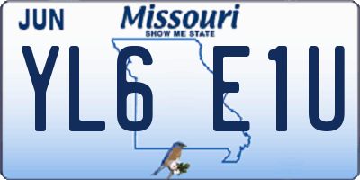 MO license plate YL6E1U