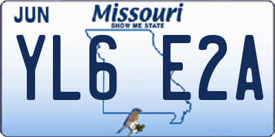 MO license plate YL6E2A