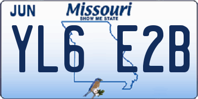 MO license plate YL6E2B