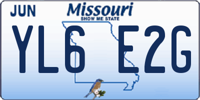 MO license plate YL6E2G